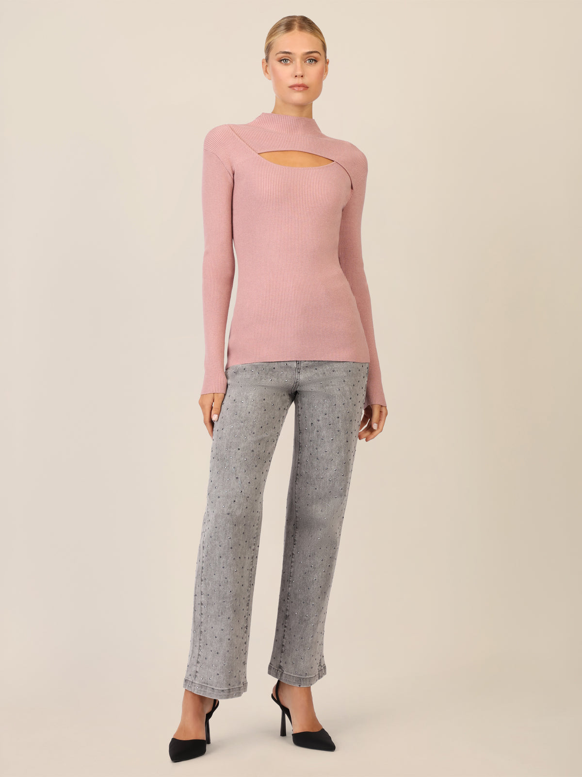 APART Pullover mit Cut-out-Detail | mauve