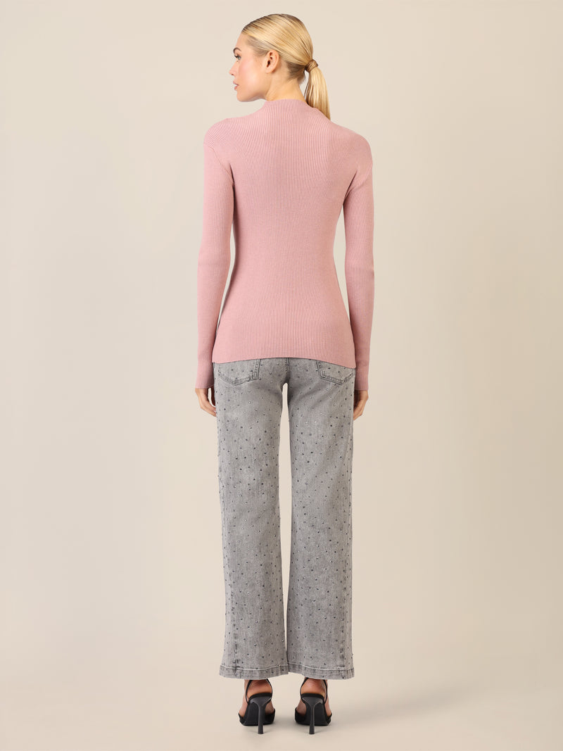APART Pullover mit Cut-out-Detail | mauve