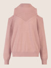 APART Oversized Pullover mit Cut-outs und Rippeinsatz | mauve
