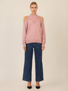 APART Oversized Pullover mit Cut-outs und Rippeinsatz | mauve