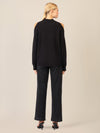 APART Oversized Pullover mit Cut-outs und Rippeinsatz | schwarz