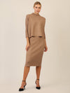 APART Oversized Pullover mit Stehkragen und Rippenstruktur | camel