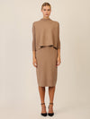 APART Oversized Pullover mit Stehkragen und Rippenstruktur | camel