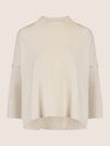 APART Oversized Pullover mit Stehkragen und Rippenstruktur | creme