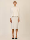 APART Oversized Pullover mit Stehkragen und Rippenstruktur | creme