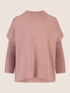 APART Oversized Pullover mit Stehkragen und Rippenstruktur | mauve