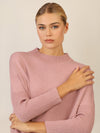 APART Oversized Pullover mit Stehkragen und Rippenstruktur | mauve