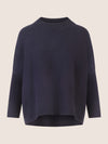 APART Oversized Pullover mit Stehkragen und Rippenstruktur | nachtblau