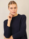 APART Oversized Pullover mit Stehkragen und Rippenstruktur | nachtblau