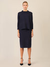 APART Oversized Pullover mit Stehkragen und Rippenstruktur | nachtblau