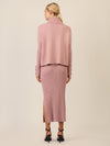 APART Oversized Pullover mit Rollkragen und Schmuckknöpfen | mauve