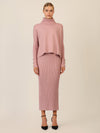 APART Oversized Pullover mit Rollkragen und Schmuckknöpfen | mauve