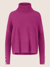 APART Oversized Pullover mit Rollkragen und Schmuckknöpfen | lila