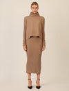 APART Oversized Pullover mit Rollkragen und Schmuckknöpfen | camel