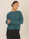 APART Oversized Pullover mit Strukturmuster | dunkelgrün