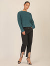 APART Oversized Pullover mit Strukturmuster | dunkelgrün