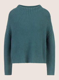 APART Oversized Pullover mit Strukturmuster | dunkelgrün