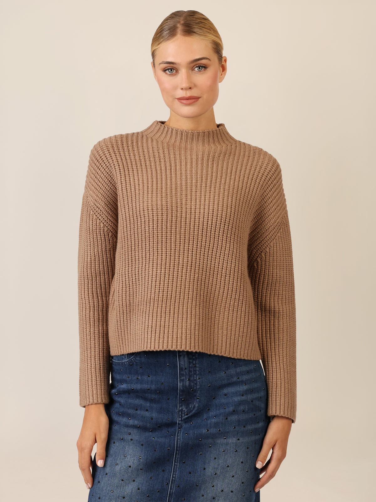 APART Oversized Pullover mit Strukturmuster | camel