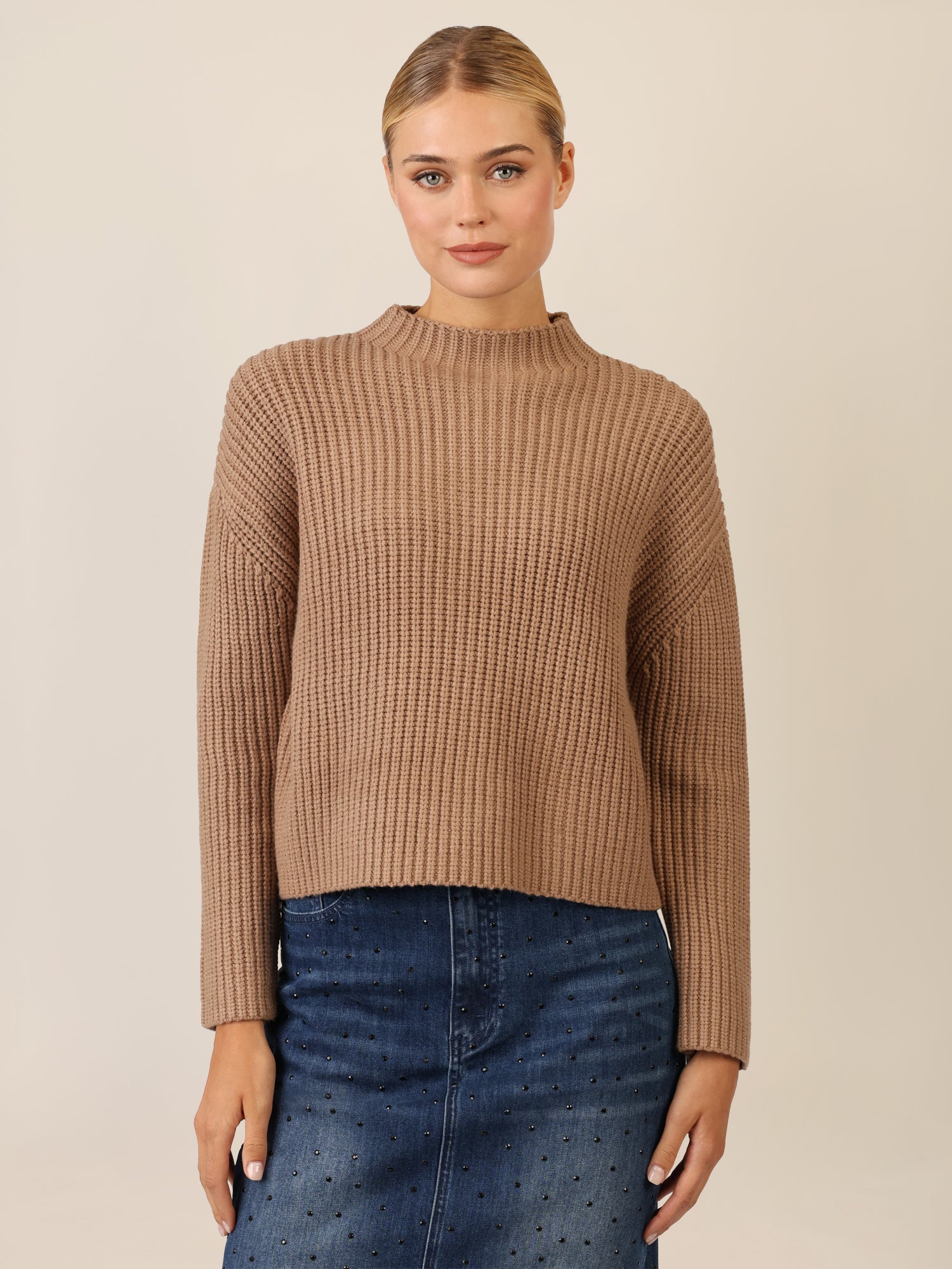 APART Oversized Pullover mit Strukturmuster | camel