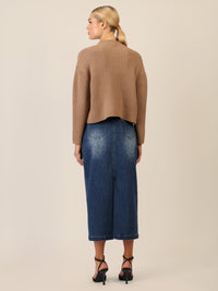 APART Oversized Pullover mit Strukturmuster | camel