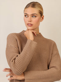 APART Oversized Pullover mit Strukturmuster | camel