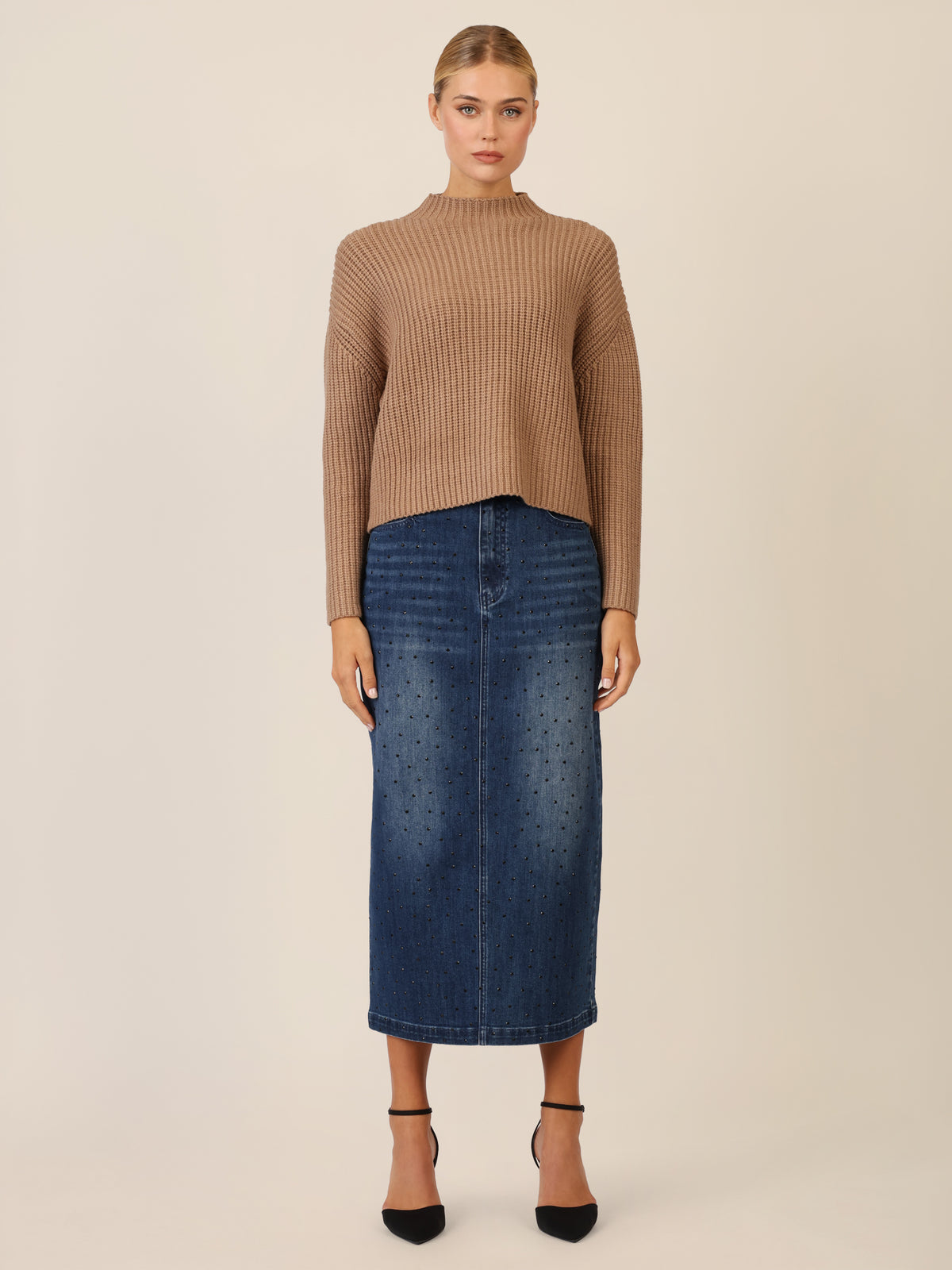 APART Oversized Pullover mit Strukturmuster | camel