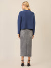 APART Oversized Pullover mit Strukturmuster | mittelblau