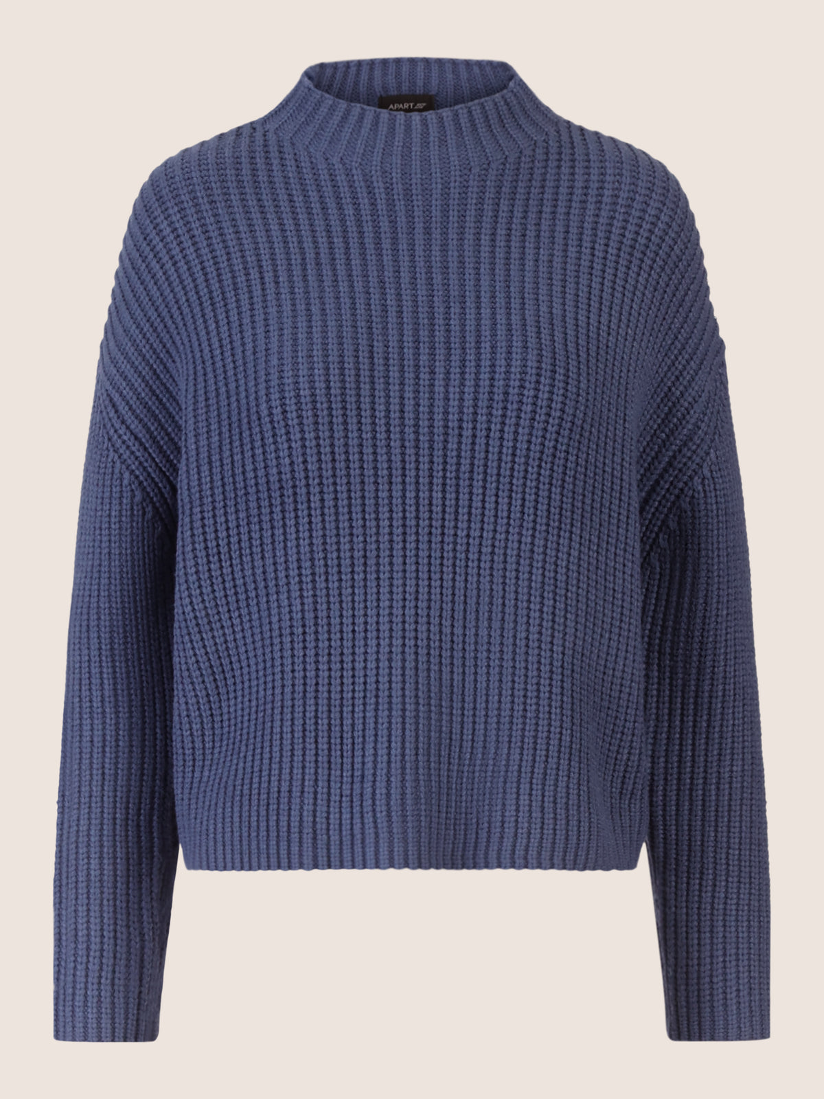 APART Oversized Pullover mit Strukturmuster | mittelblau