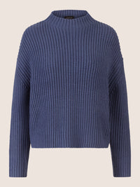 APART Oversized Pullover mit Strukturmuster | mittelblau
