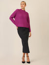 APART Oversized Pullover mit Strukturmuster | lila