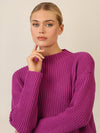 APART Oversized Pullover mit Strukturmuster | lila