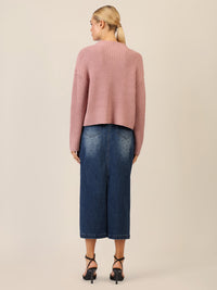 APART Oversized Pullover mit Strukturmuster | mauve