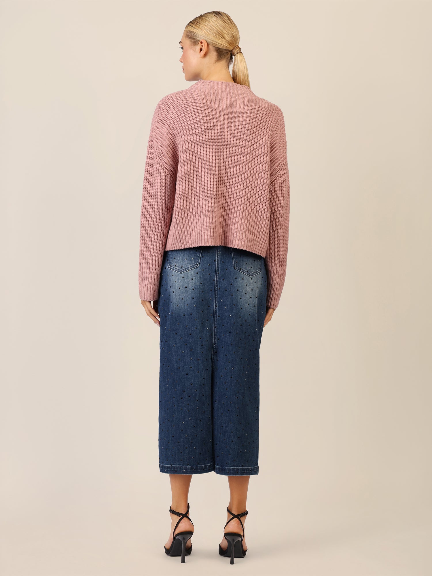 APART Oversized Pullover mit Strukturmuster | mauve