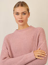APART Oversized Pullover mit Strukturmuster | mauve