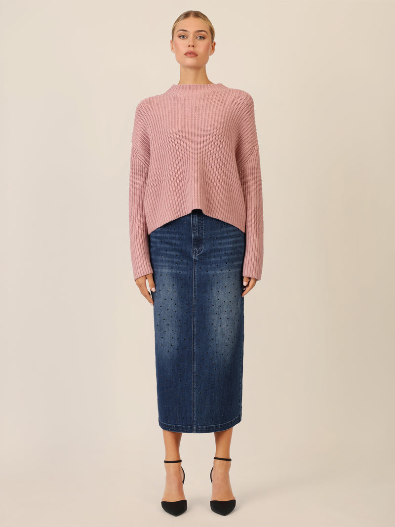 APART Oversized Pullover mit Strukturmuster | mauve