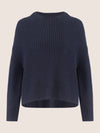 APART Oversized Pullover mit Strukturmuster | nachtblau