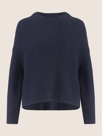 APART Oversized Pullover mit Strukturmuster | nachtblau