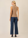 APART Stricktop mit Stehkragen und Ärmellos-Design | camel