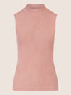 APART Stricktop mit Stehkragen und Ärmellos-Design | mauve