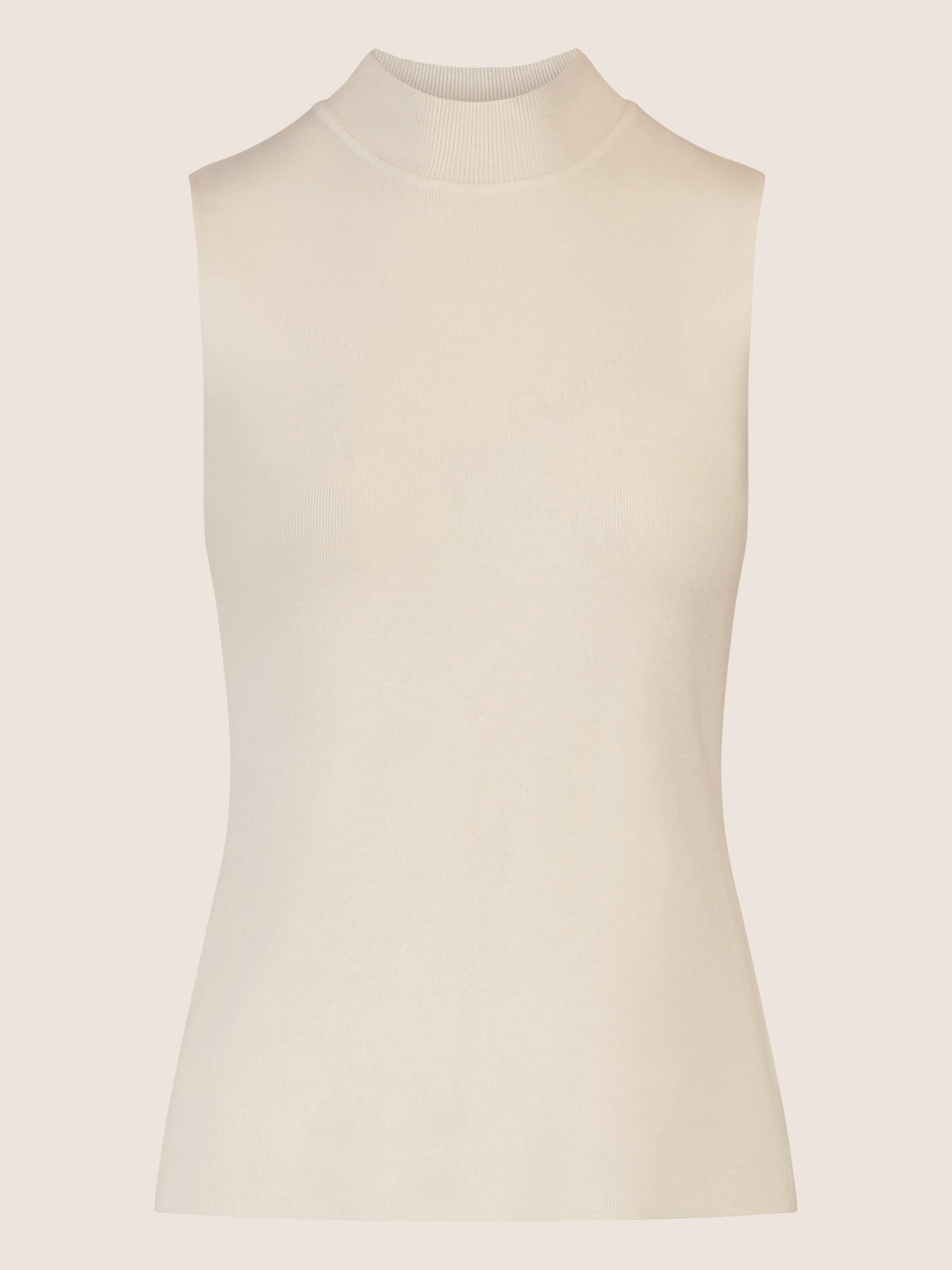 APART Stricktop mit Stehkragen und Ärmellos-Design | creme