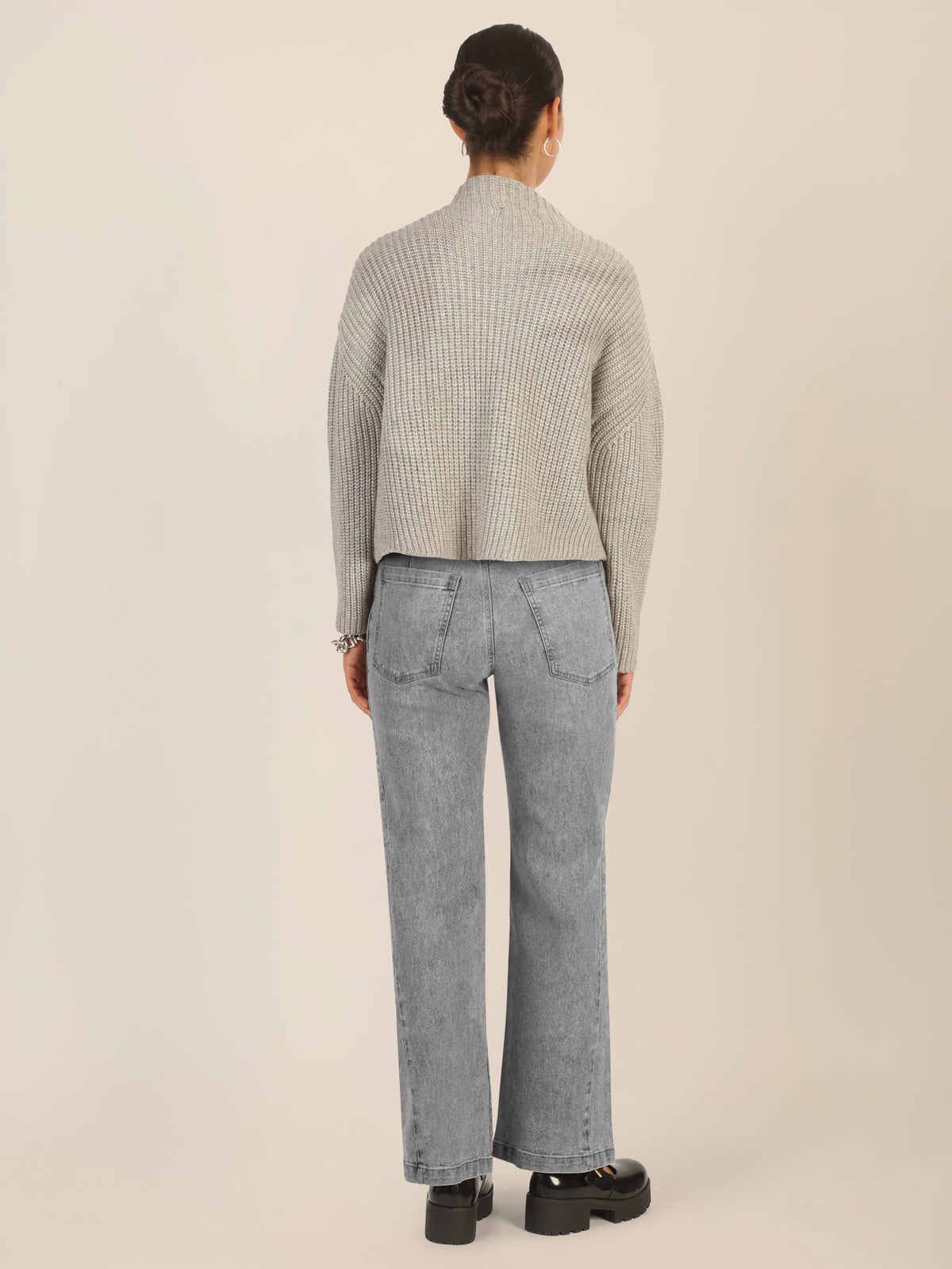 APART Weite Jeans mit geradem Bein | grau