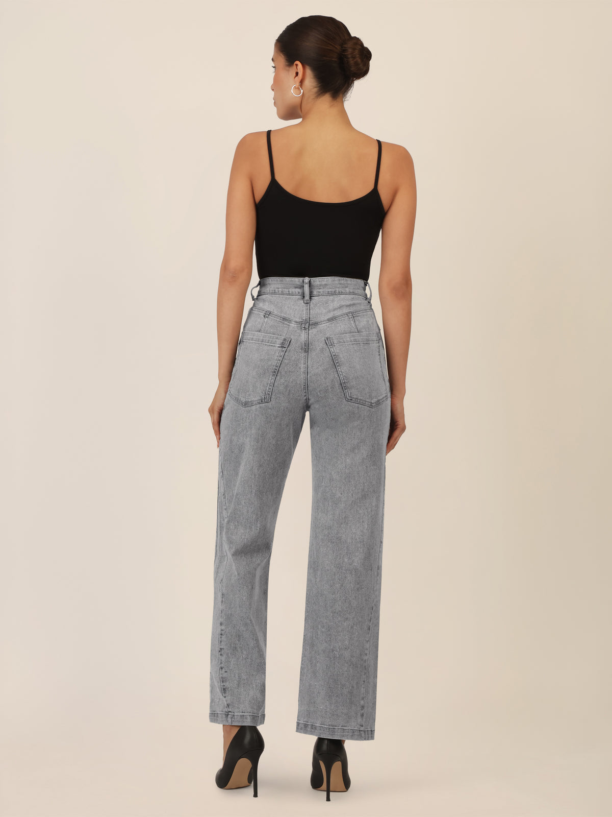 APART Weite Jeans mit geradem Bein | grau