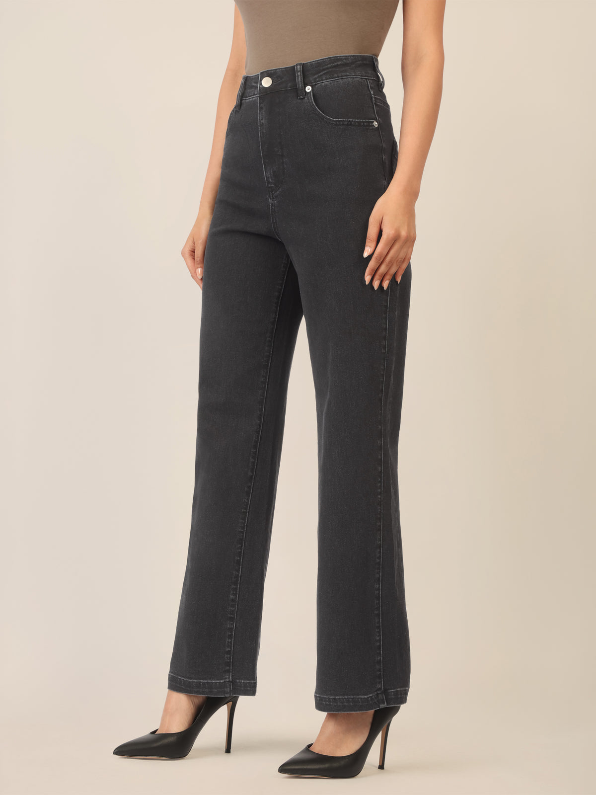 APART Weite Jeans mit geradem Bein | schwarz