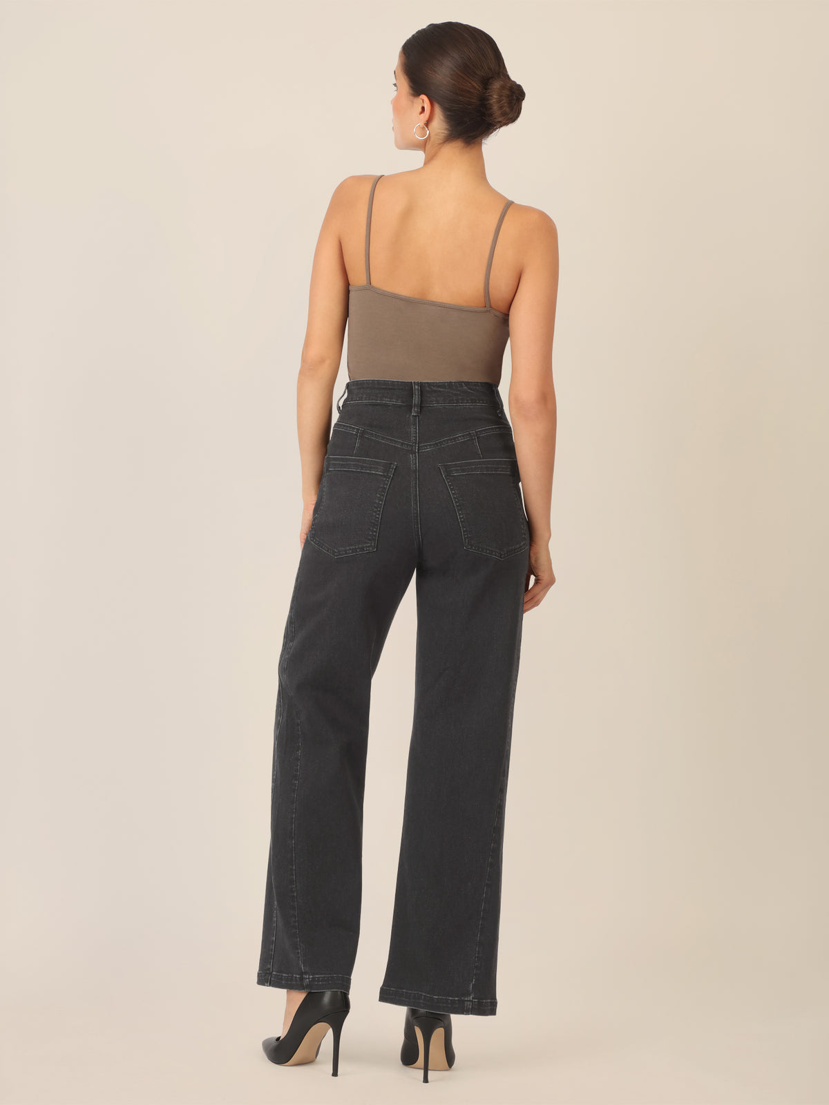 APART Weite Jeans mit geradem Bein | schwarz