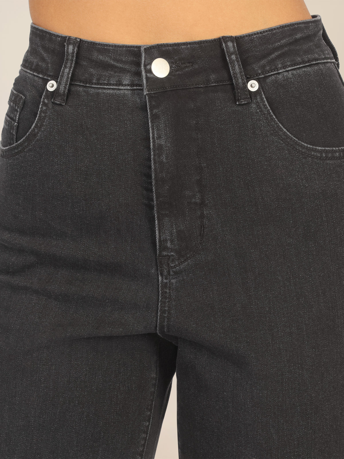 APART Weite Jeans mit geradem Bein | schwarz