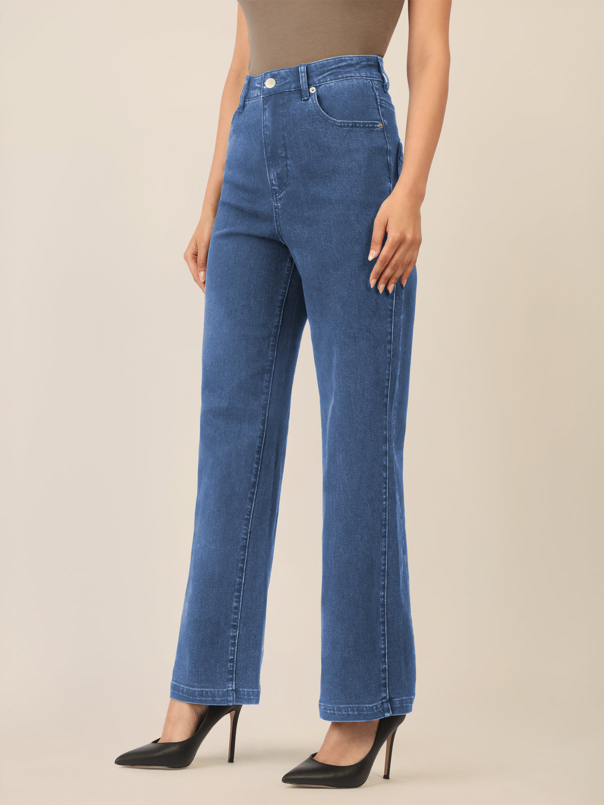 APART Weite Jeans mit geradem Bein | mittelblau