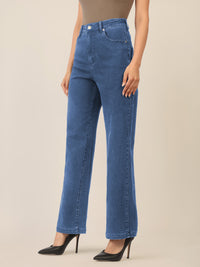 APART Weite Jeans mit geradem Bein | mittelblau