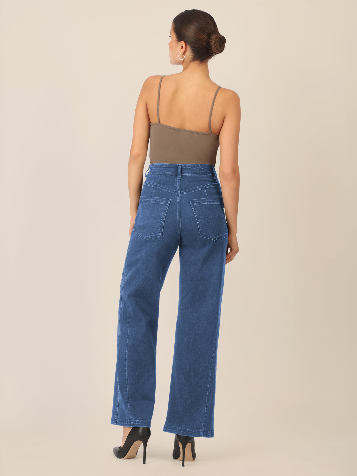 APART Weite Jeans mit geradem Bein | mittelblau