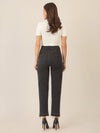 APART Mom Jeans mit Kristallsteinen mit Kristallstein Fransen am Saum | schwarz