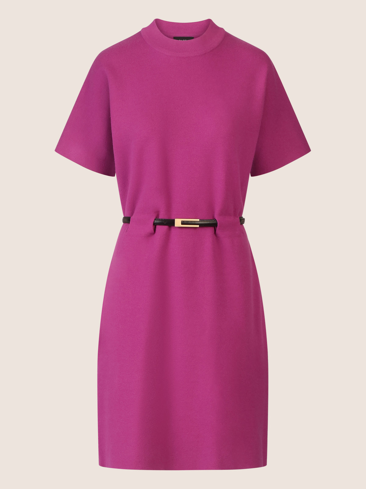 APART Strickkleid mit Gürtel und Stehkragen | lila